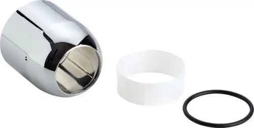 Chromfarbene Abdeckkappe mit einem inneren Einsatz und O-Ring, geeignet für die Kartusche BS2 Easy-Box von Ideal Standard.
